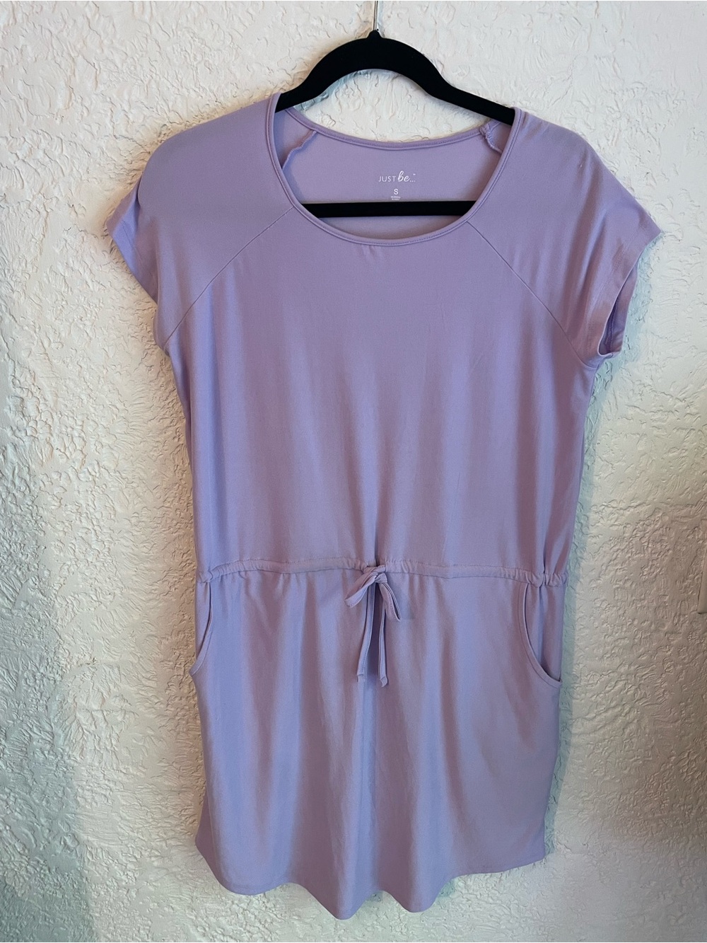 just be Lilac Drawstring Mini dress with Pockets